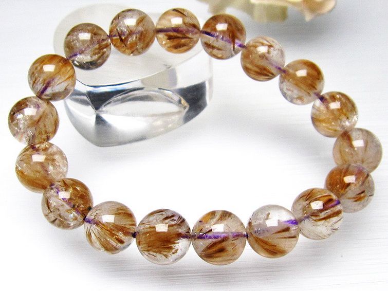 カコクセナイト インクォーツ ブレスレット 12mm [L48-406] 3枚目