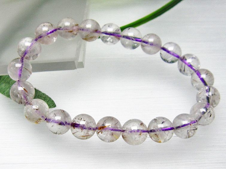 カコクセナイト インクォーツ ブレスレット 9mm [L48-468] 3枚目