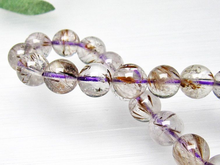 カコクセナイト インクォーツ ブレスレット 9mm [L48-504] 1枚目