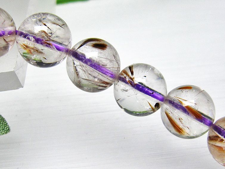 カコクセナイト インクォーツ ブレスレット 9mm [L48-504] 2枚目