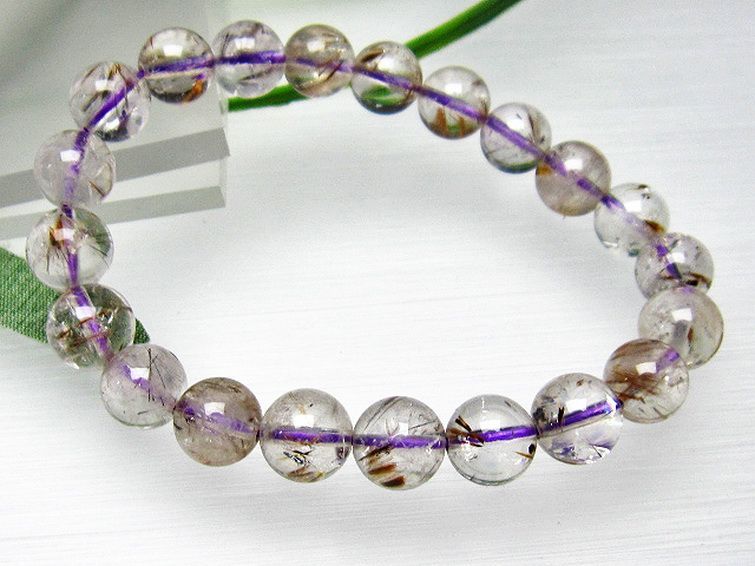 カコクセナイト インクォーツ ブレスレット 9mm [L48-504] 3枚目