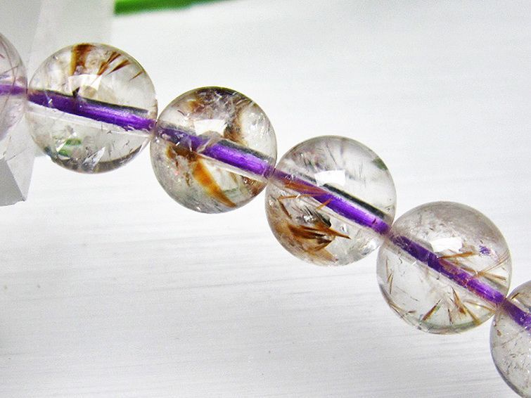 カコクセナイト インクォーツ ブレスレット 9mm [L48-510] 2枚目