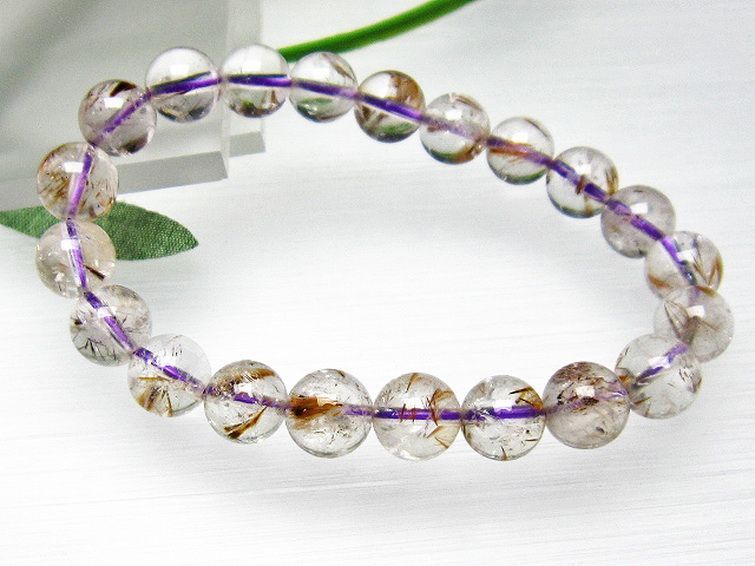 カコクセナイト インクォーツ ブレスレット 9mm [L48-510] 3枚目