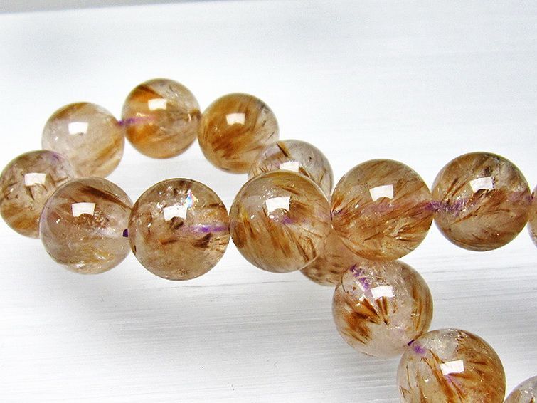 カコクセナイト インクォーツ ブレスレット 12mm [L48-607] 1枚目