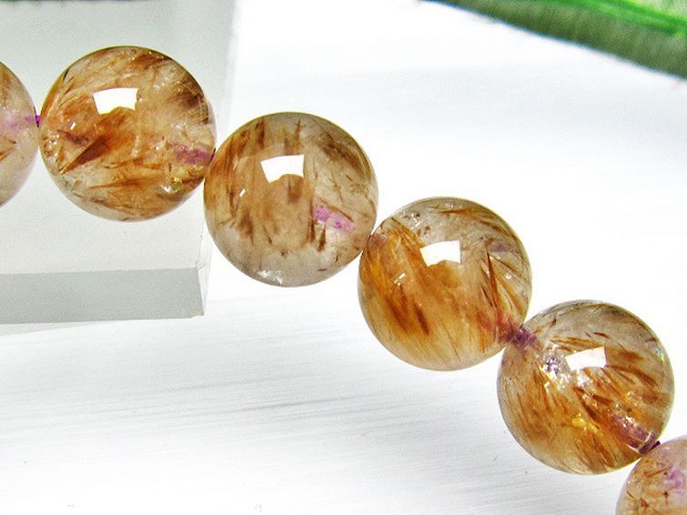 カコクセナイト インクォーツ ブレスレット 12mm [L48-607] 2枚目