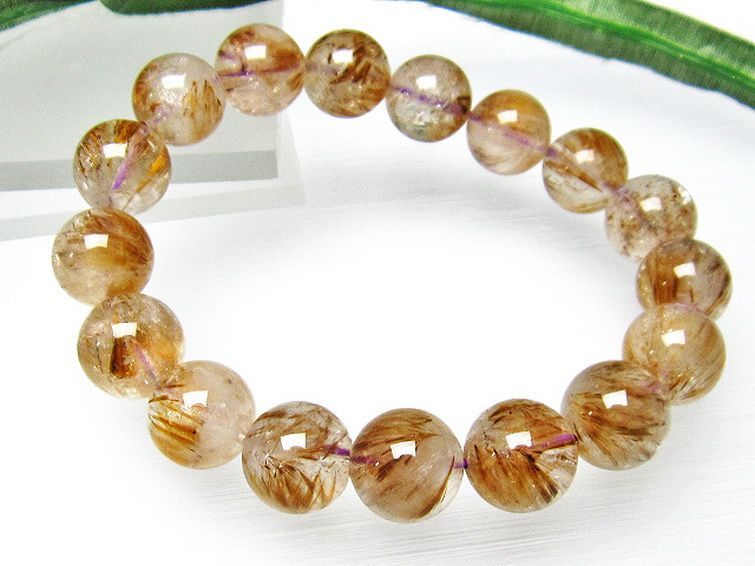 カコクセナイト インクォーツ ブレスレット 12mm [L48-607] 3枚目