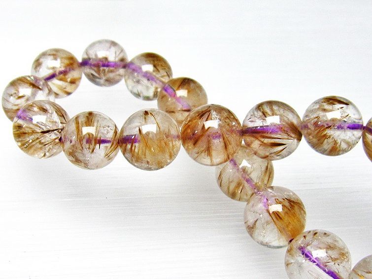 カコクセナイト インクォーツ ブレスレット 10mm [L48-668] 1枚目