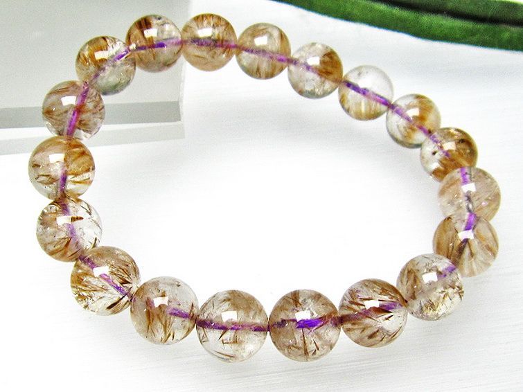 カコクセナイト インクォーツ ブレスレット 10mm [L48-668] 3枚目