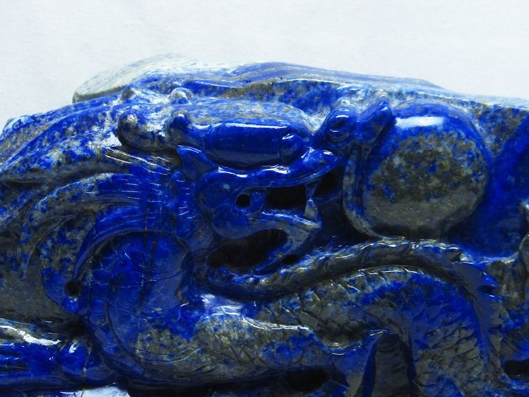 5.2Kg ラピスラズリ 手彫り 龍 置物[M170-44] 3枚目