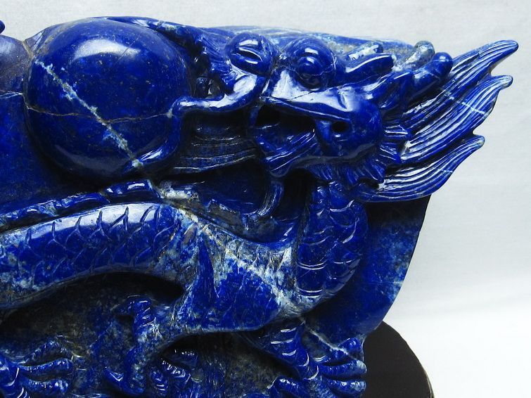 5.8Kg ラピスラズリ 手彫り 龍 置物[M170-80] 3枚目