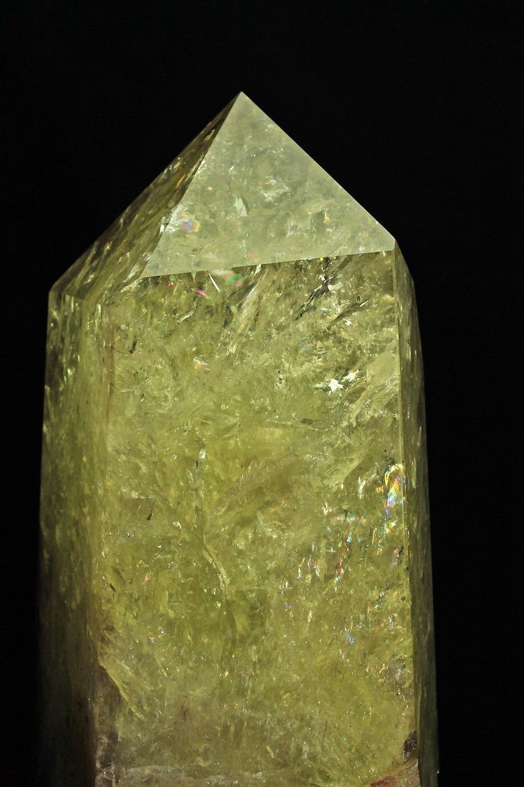 18.6Kg 虹入り シトリン水晶 六角柱[S47-121]