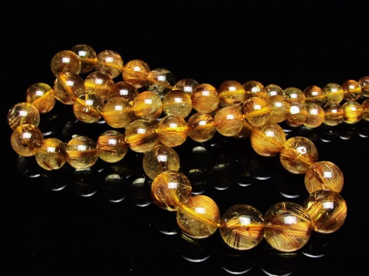 ゴールドタイチンルチル ネックレス 6mm [T162-437] 2枚目