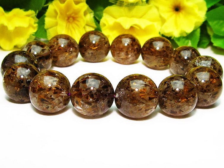 カコクセナイト インクォーツ ブレスレット 16mm [T226-459] 2枚目