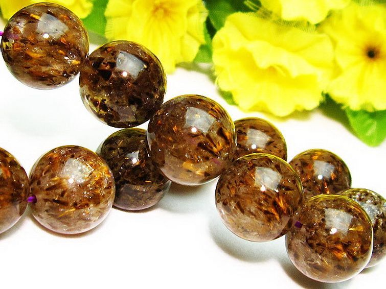 カコクセナイト インクォーツ ブレスレット 16mm [T226-459] 3枚目