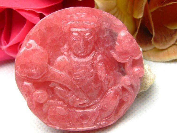 インカローズ観音様 ペンダント 55mm [T285-14] 1枚目