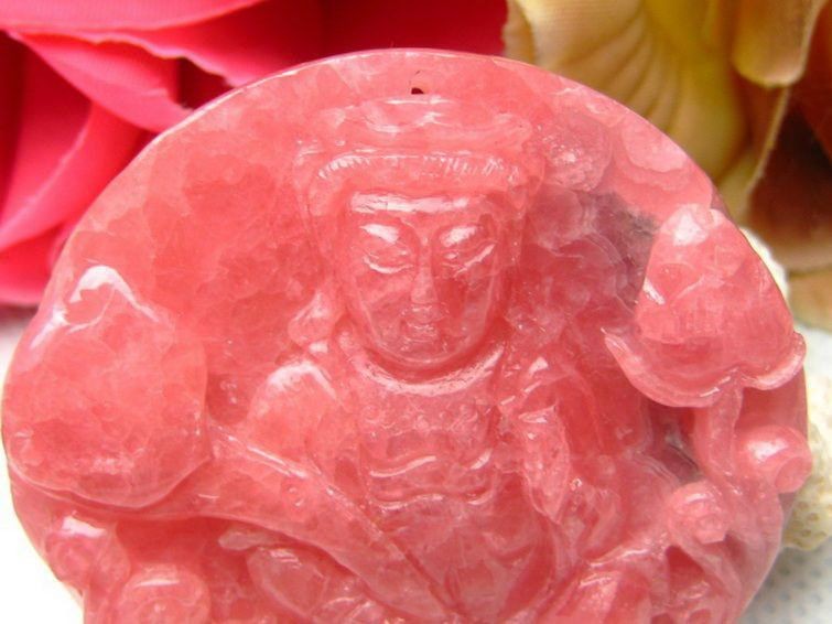 インカローズ観音様 ペンダント 55mm [T285-14] 2枚目