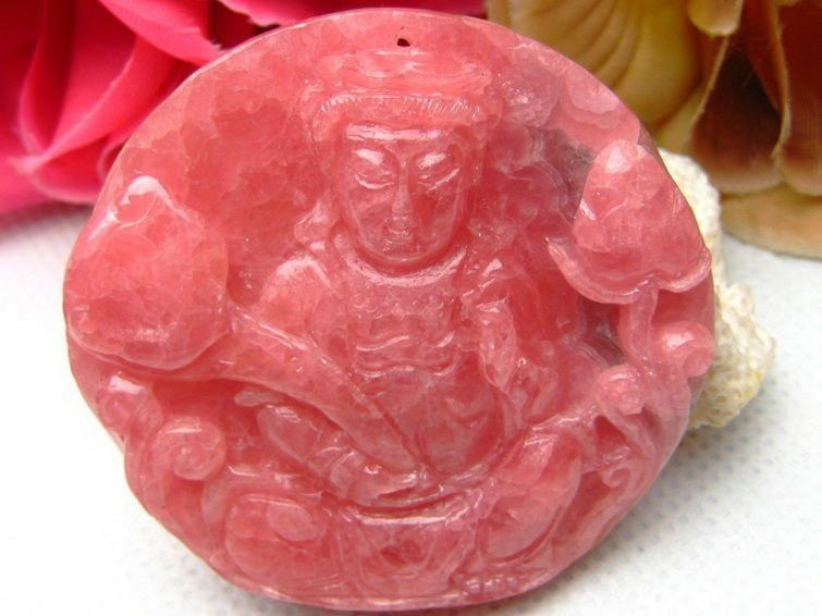 インカローズ観音様 ペンダント 55mm [T285-14] 3枚目