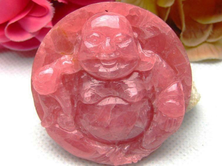 インカローズ布袋様 ペンダント 54mm [T285-7] 1枚目