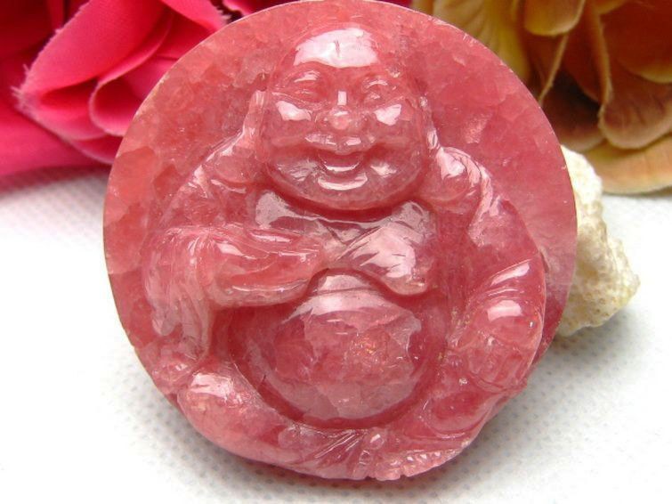 インカローズ布袋様 ペンダント 54mm [T285-9] 1枚目