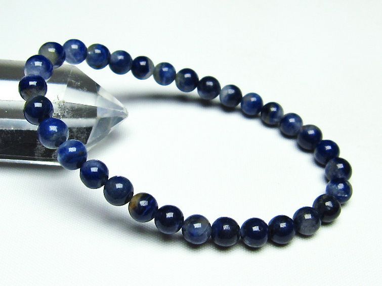 デュモルチェライトインクォーツ ブレスレット 6mm [T286-3327] 1枚目