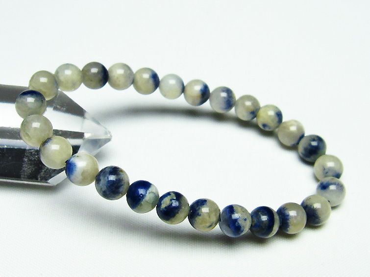 デュモルチェライトインクォーツ ブレスレット 7mm [T286-3899] 1枚目