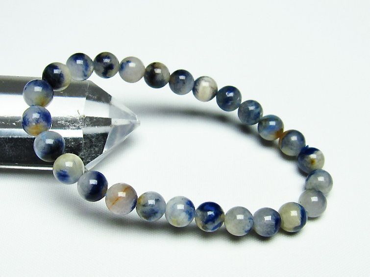 デュモルチェライトインクォーツ ブレスレット 7mm [T286-3946] 1枚目