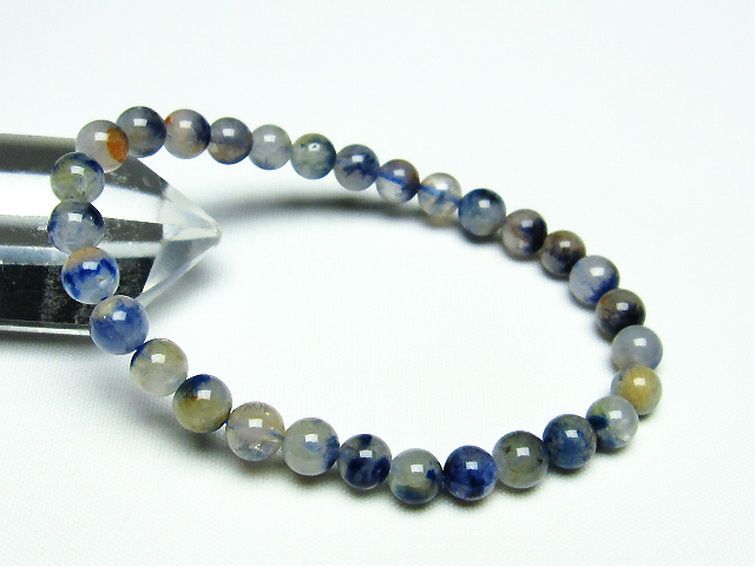 デュモルチェライトインクォーツ ブレスレット 6mm [T286-3967] 1枚目