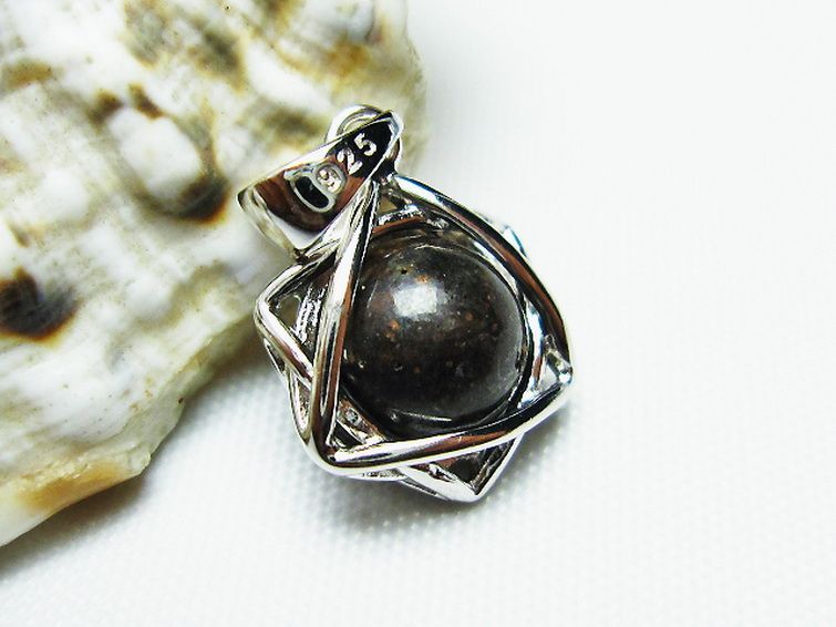 コンドライト「サハラNWA869隕石」 ペンダント [T298-378] 2枚目