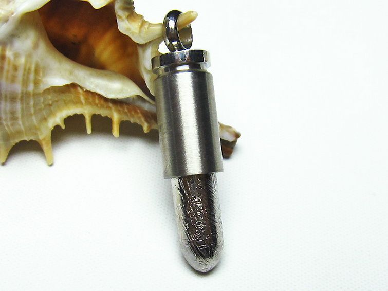 シルバーギベオン メテオライト バレット ペンダント [T309-1895] 1枚目