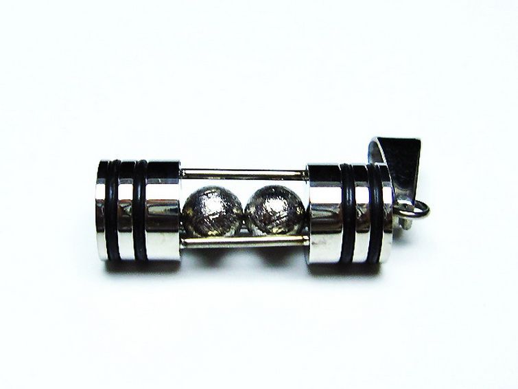 ギベオン メテオライト隕石 砂時計 モチーフ ペンダント [T309-2378] 1枚目