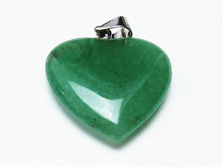 インド翡翠 ハート ペンダント [T328-1425] 1枚目