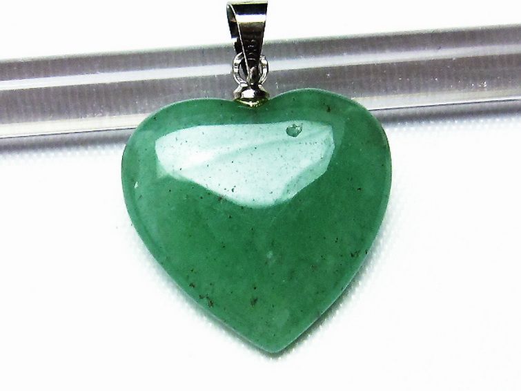 インド翡翠 ハート ペンダント [T328-1425] 2枚目