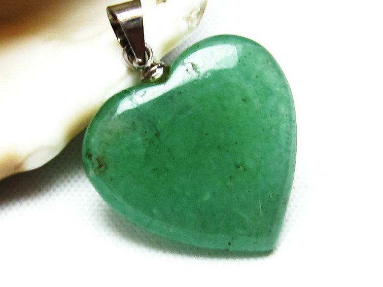 インド翡翠 ハート ペンダント [T328-1425] 3枚目