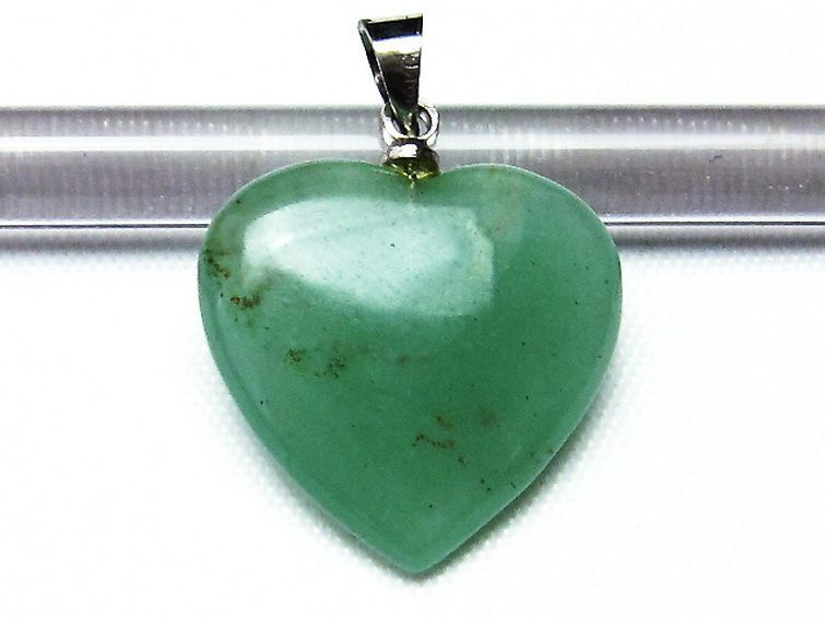 インド翡翠 ハート ペンダント [T328-1430] 2枚目
