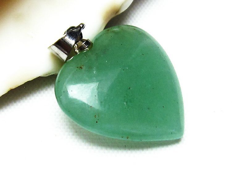 インド翡翠 ハート ペンダント [T328-1430] 3枚目