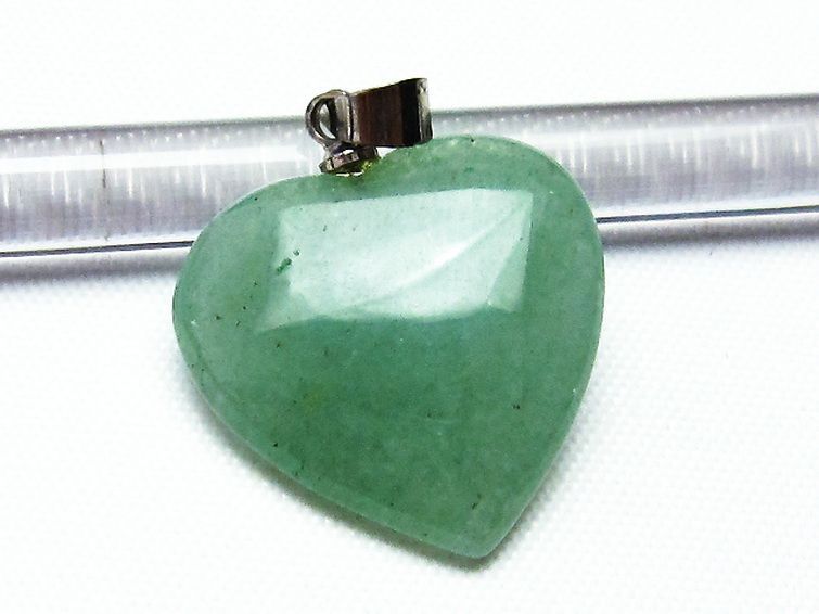 インド翡翠 ハート ペンダント [T328-1431] 2枚目