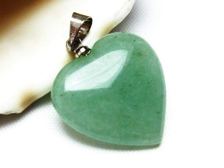 インド翡翠 ハート ペンダント [T328-1431] 3枚目