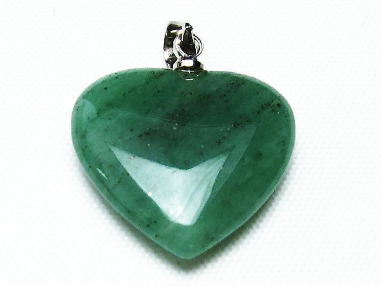 インド翡翠 ハート ペンダント [T328-1432] 1枚目
