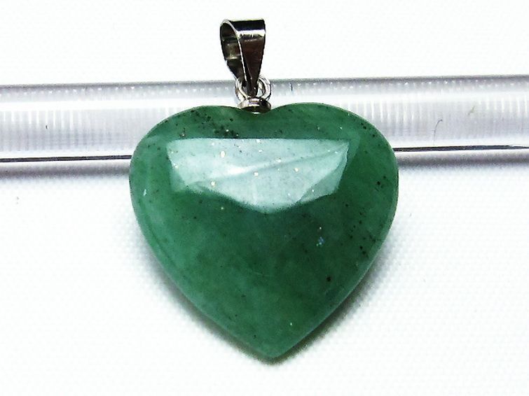 インド翡翠 ハート ペンダント [T328-1432] 2枚目