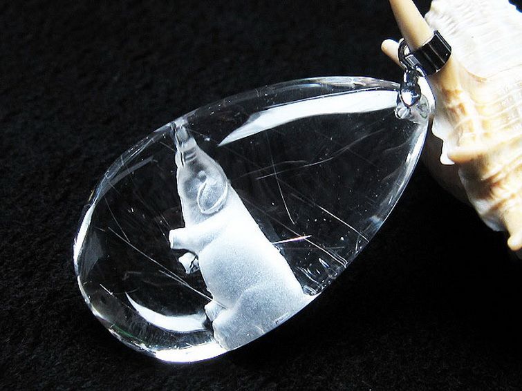 ルチル十二支「亥」彫刻入り ペンダント 限定販売品[T365-172] 2枚目