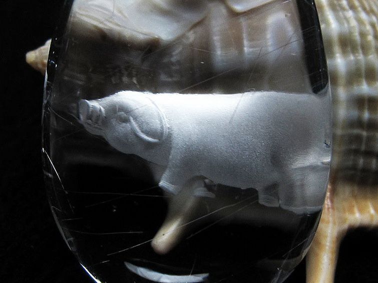 ルチル十二支「亥」彫刻入り ペンダント 限定販売品[T365-172] 3枚目