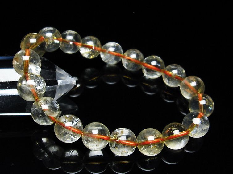 虹入り シトリン ブレスレット 10mm [T366-11247] 1枚目