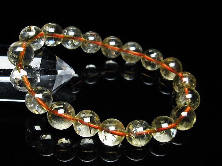 虹入り シトリン ブレスレット 10mm [T366-11331]