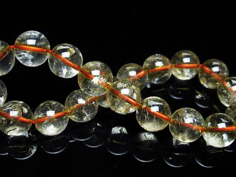 虹入り シトリン ブレスレット 10mm [T366-11331] 2枚目