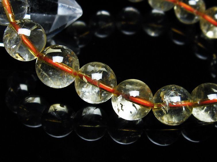 虹入り シトリン ブレスレット 10mm [T366-11331]