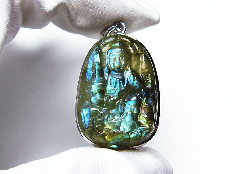 ラブラドライト ペンダント [T412-2120] 2枚目