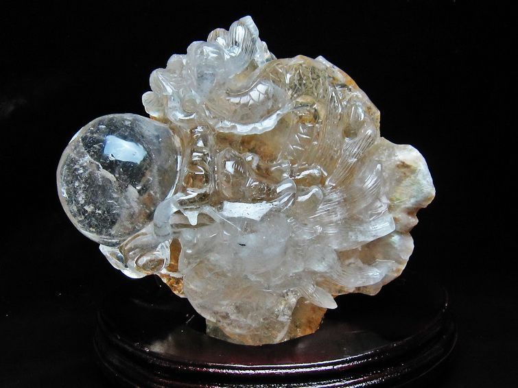 4.7Kg 虹入り ヒマラヤ水晶極上龍 置物[T42-79] 1枚目