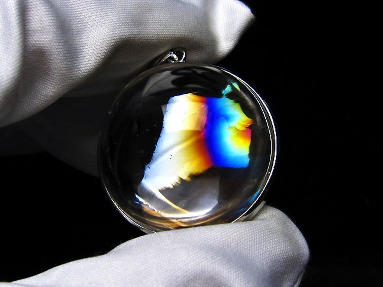 アイリスクォーツ 虹入り レインボー水晶 ペンダント [T436-2481] 2枚目