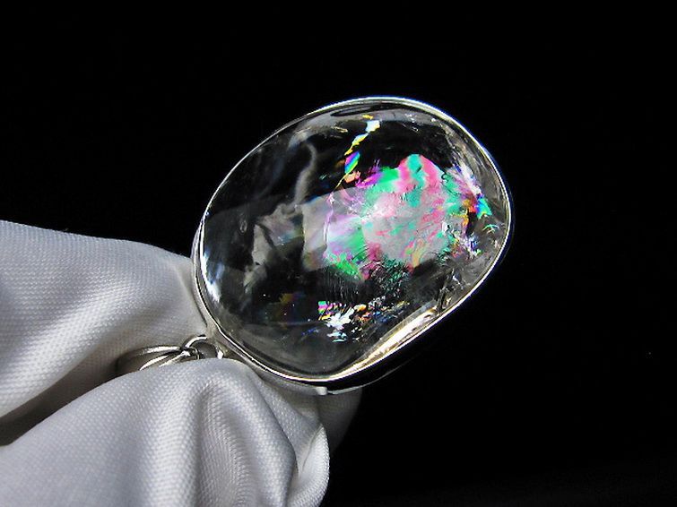 アイリスクォーツ 虹入り レインボー水晶 ペンダント [T436-2583] 1枚目