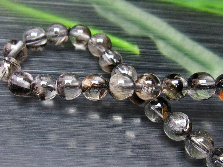 放射プラチナルチルクォーツ ブレスレット 7mm [T437-2215] 1枚目